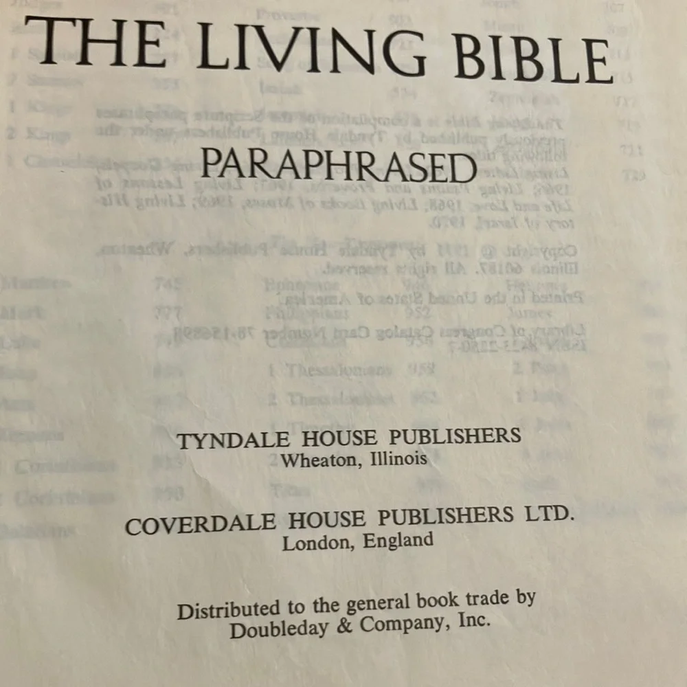 Vintage The‎ Living Bible Paraphrased